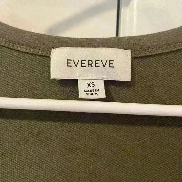 Evereve Kiara Vneck T Shirt Short Dress Olive Green Size XS - Picture 6 of 8